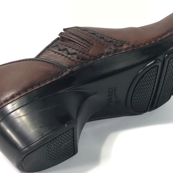 Dansko Sienna Brush Off Brown Leather Clogs 37 - Picture 7 of 8